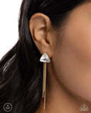 Candescent Class - Gold Triangle Rhinestone Earrings