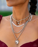 Excessive Embellishment - White Necklace Paparazzi