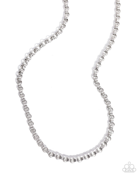 Linked Lounge - Silver Necklace Paparazzi