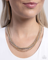 Backstage Ball - Multi (Silver & Gold) Necklace Paparazzi