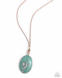 Stellar Service - Green Oversized Stone Necklace Paparazzi