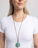Stellar Service - Green Oversized Stone Necklace Paparazzi
