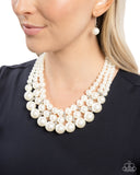 Glossy Gala - White Pearl Necklace Paparazzi