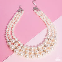 Glossy Gala - White Pearl Necklace Paparazzi