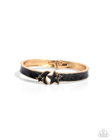 Celestial Cutie - Black & Gold Cuff Bracelet Paparazzi