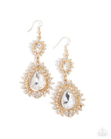 Teardrop Traveler - Gold Earrings Paparazzi