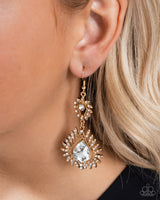 Teardrop Traveler - Gold Earrings Paparazzi