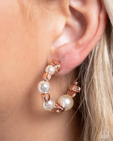 Playful Pearls - Copper Earrings Paparazzi