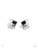 Impressive Shimmer - Silver Cuff Earrings Paparazzi