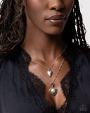 Abstract Affection - Red Pearl Heart Necklace Paparazzi