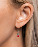 Abstract Affection - Red Pearl Heart Necklace Paparazzi