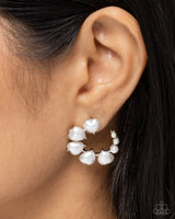 Castle Courting - White Heart Pearl Earrings Paparazzi