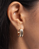 Serrated Shimmer - Gold Earrings Paparazzi