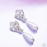 Pearly Promenade - White Pearl Teardrop Earrings