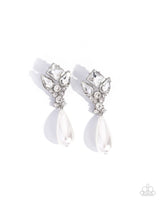 Pearly Promenade - White Pearl Teardrop Earrings