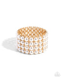 OmbrÃ© Overture - Gold Pearl Bracelet Paparazzi