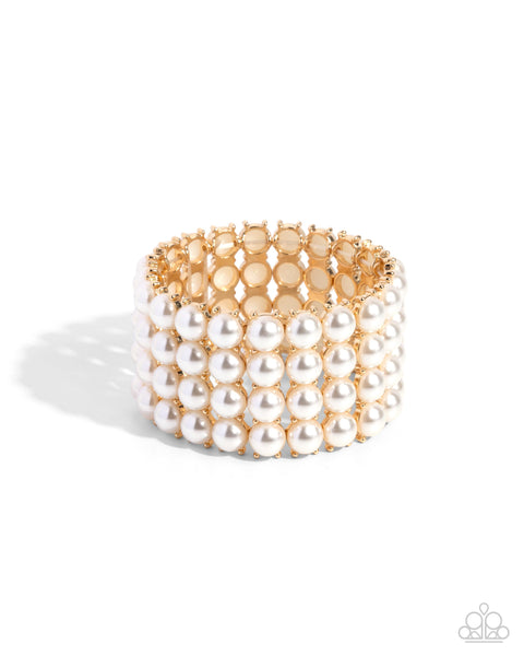 OmbrÃ© Overture - Gold Pearl Bracelet Paparazzi