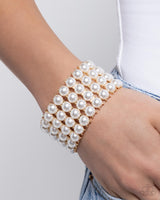 OmbrÃ© Overture - Gold Pearl Bracelet Paparazzi