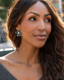 Blooming Belle - Black Rhinestone Earrings Paparazzi