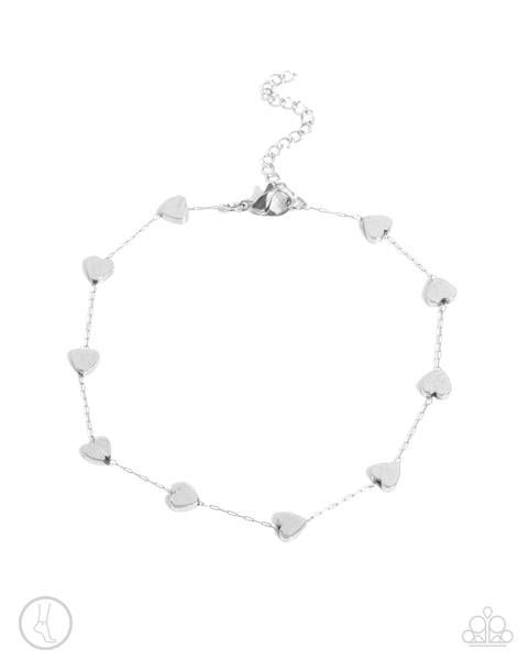 Catch My Breath - Silver Heart Charm Bracelet Paparazzi