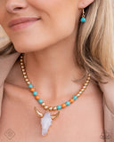 Timeless Texan - Gold Cow Skull Necklace Paparazzi