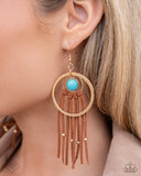 Texan Tapestry - Gold Earrings Paparazzi