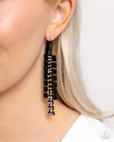 Forceful Fringe - Black Earrings Paparazzi