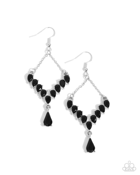 Dripping Drama - Black Earrings Paparazzi