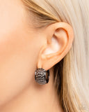 Hammered Heaven - Black Earrings Paparazzi