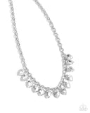 Vicious Vibrancy - White Teardrop Necklace Paparazzi