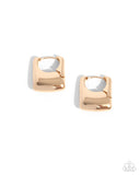 Square Symmetry - Gold Earrings Paparazzi