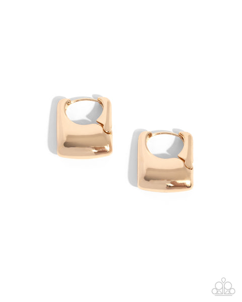 Square Symmetry - Gold Earrings Paparazzi