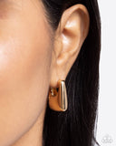 Square Symmetry - Gold Earrings Paparazzi