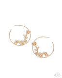 Blooming Benefit - Gold Rose Earrings Paparazzi