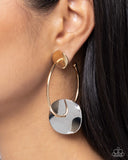 Textured Trouble - Multi Two-Toned Earrings Paparazzi