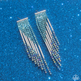 Careless Cascade - Blue Rhinestone Earrings Paparazzi