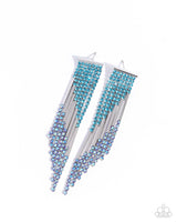 Careless Cascade - Blue Rhinestone Earrings Paparazzi