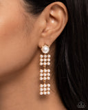 Pearl Pastime - Gold Pearl Earrings Paparazzi