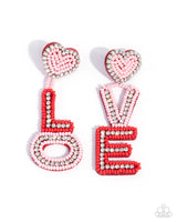 Visible Valentines - Multi (Pink & Red) Love Earrings Paparazzi