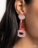 Visible Valentines - Multi (Pink & Red) Love Earrings Paparazzi