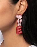 Visible Valentines - Multi (Pink & Red) Love Earrings Paparazzi