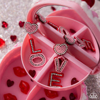 Visible Valentines - Multi (Pink & Red) Love Earrings Paparazzi