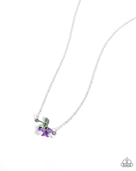 Tulip Drops - Purple Floral Necklace Paparazzi