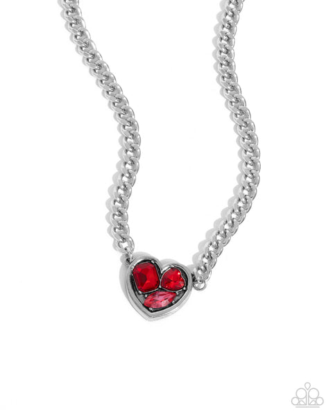 Tasteful Triad - Red Heart Necklace Paparazzi