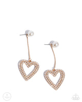 Valentines Vision - Gold Pearl Earrings Paparazzi