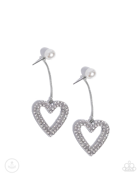 Valentines Vision - White Heart Earrings Paparazzi