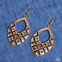 Glittery Gaze - Multi Gold Earrings Paparazzi