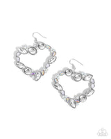 Heart Hierarchy - White Heart Earrings Paparazzi