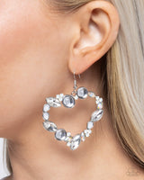 Heart Hierarchy - White Heart Earrings Paparazzi