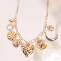 Recognizable Radiance - Multi/ Gold Charm Necklace Paparazzi